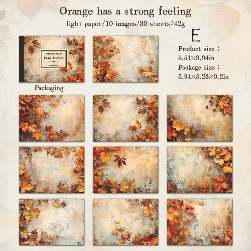 Autumn Maple Scrapbooking Paper | 30 PCS