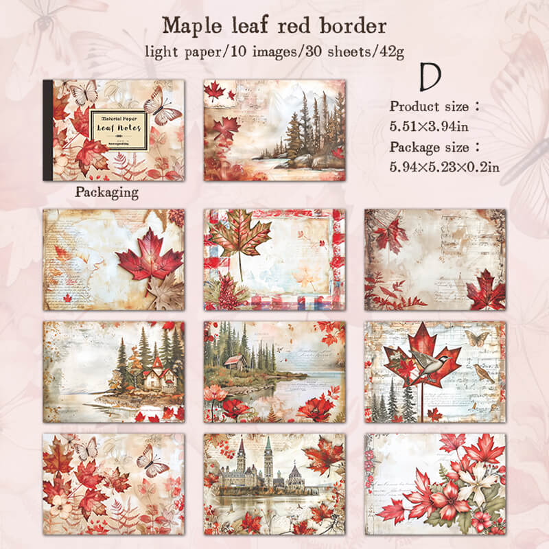 Autumn Maple Scrapbooking Paper | 30 PCS