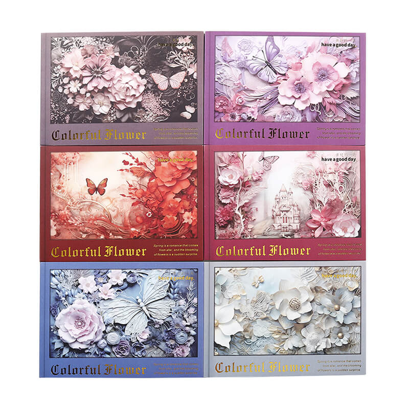 3D Colorful Flower Scrapbooking Paper | 30 PCS