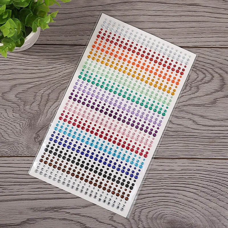 Acrylic Rhinestones Stickers | 15 Colors | 1 Sheet