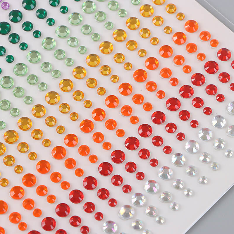 Acrylic Rhinestones Stickers | 15 Colors | 1 Sheet