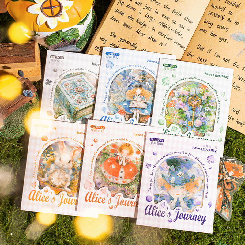 Alice's Journey Stickers | 10 PCS