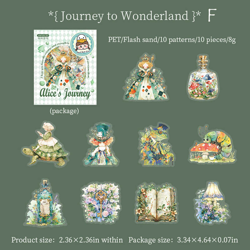 Alice's Journey Stickers | 10 PCS