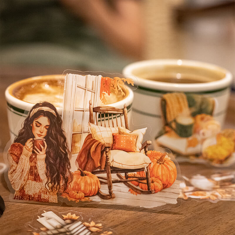 Autumn Coffee Girl Stickers | 20 PCS