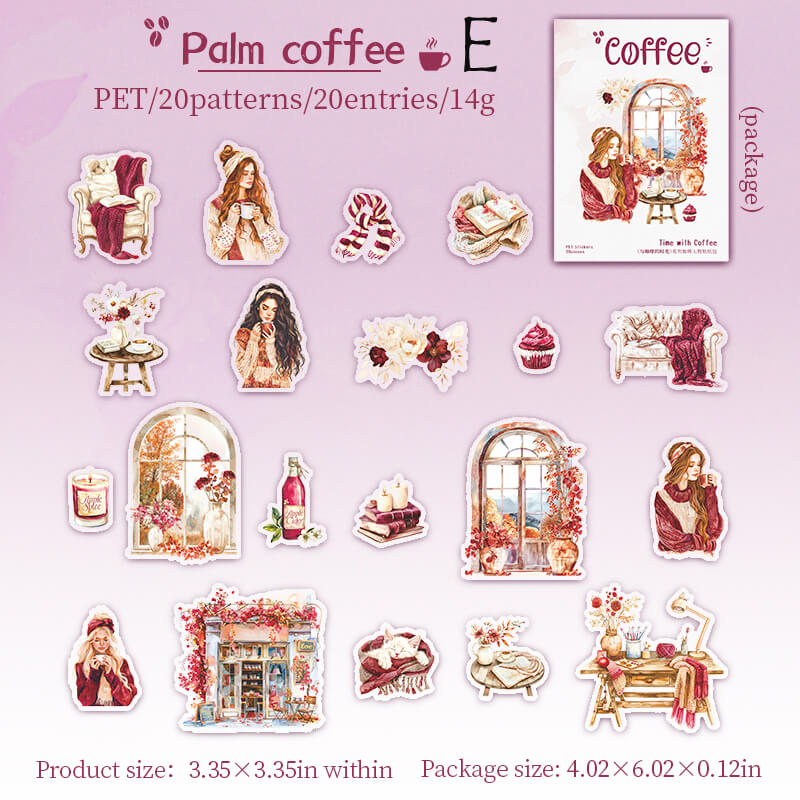 Autumn Coffee Girl Stickers | 20 PCS