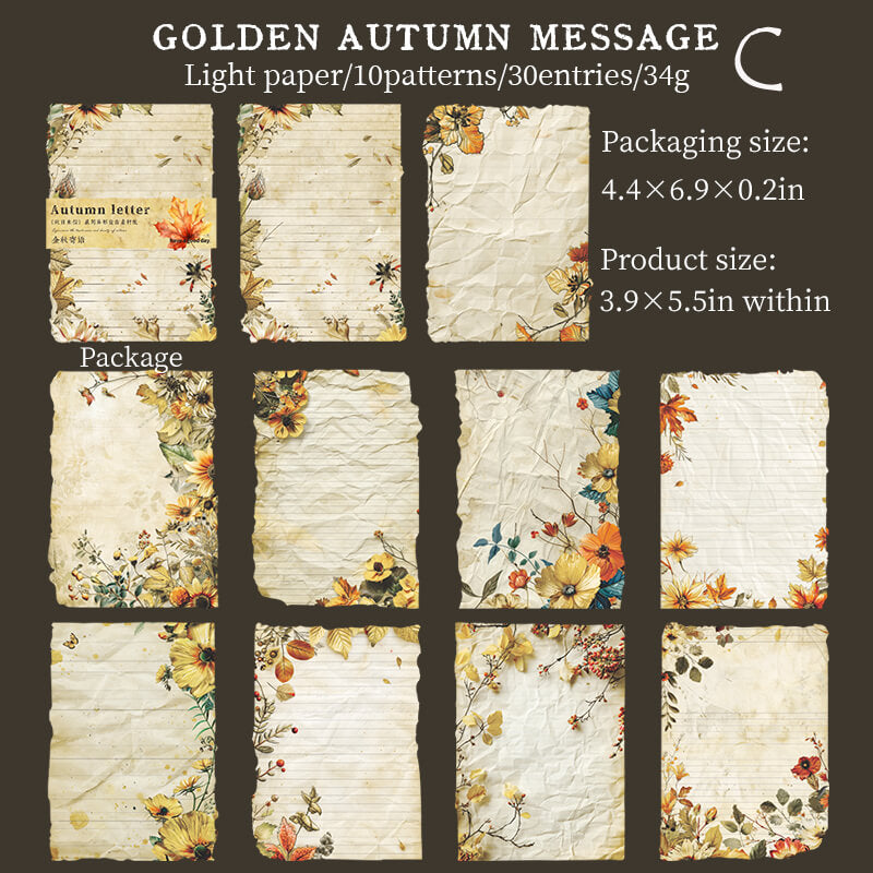 Autumn Memories Scrapbooking Paper | 30 PCS