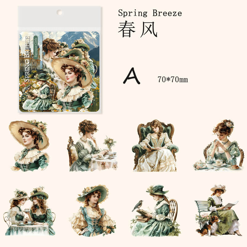 Baroque Girl Stickers | 16 PCS