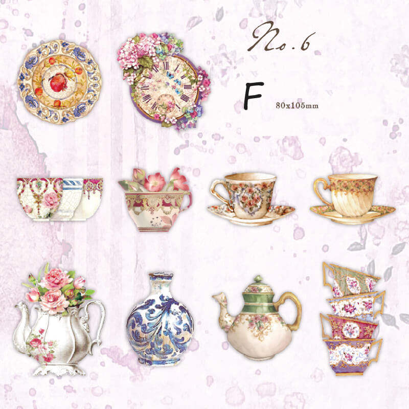 Baroque Tea Party Collage Card | 10 PCS