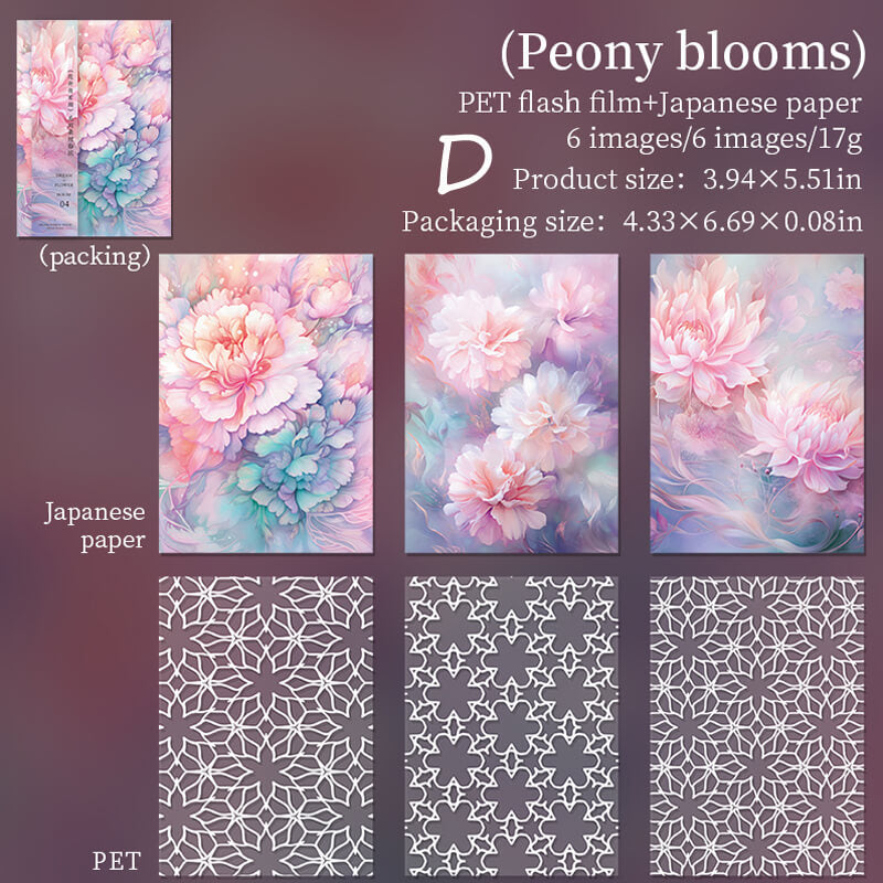 Blooming Flowers Background Stickers | 6 PCS