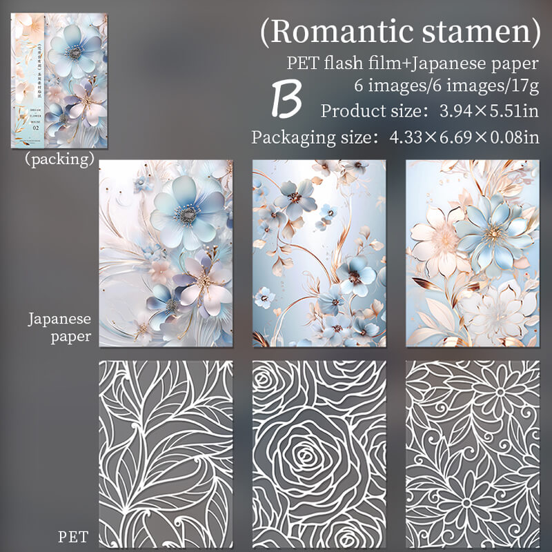 Blooming Flowers Background Stickers | 6 PCS