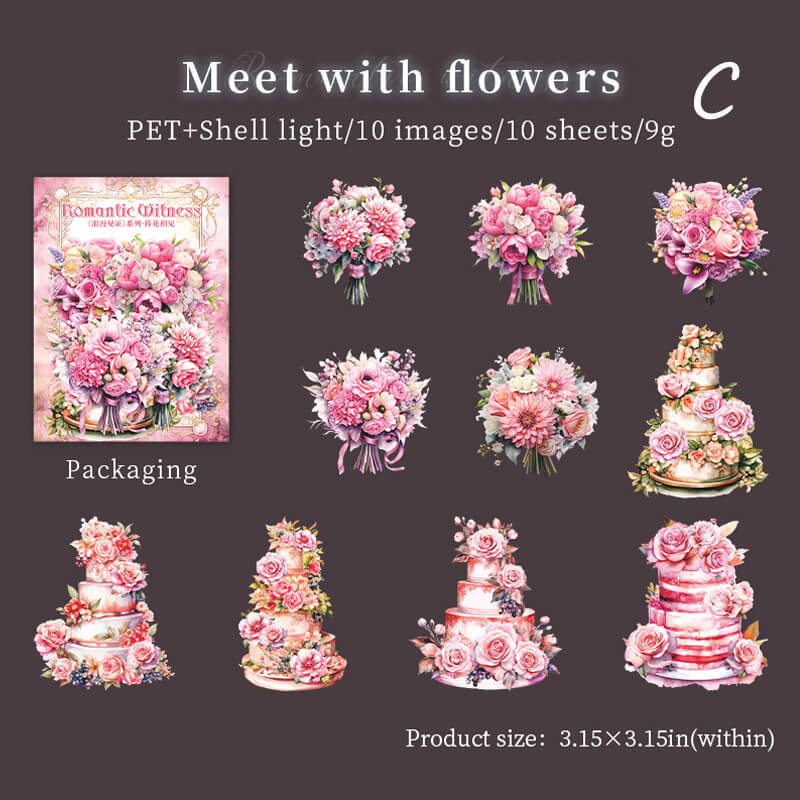 Bouquet Cake Stickers | 10 PCS