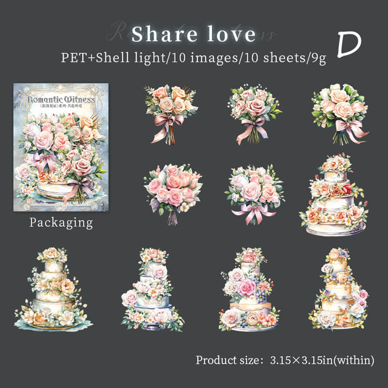 Bouquet Cake Stickers | 10 PCS