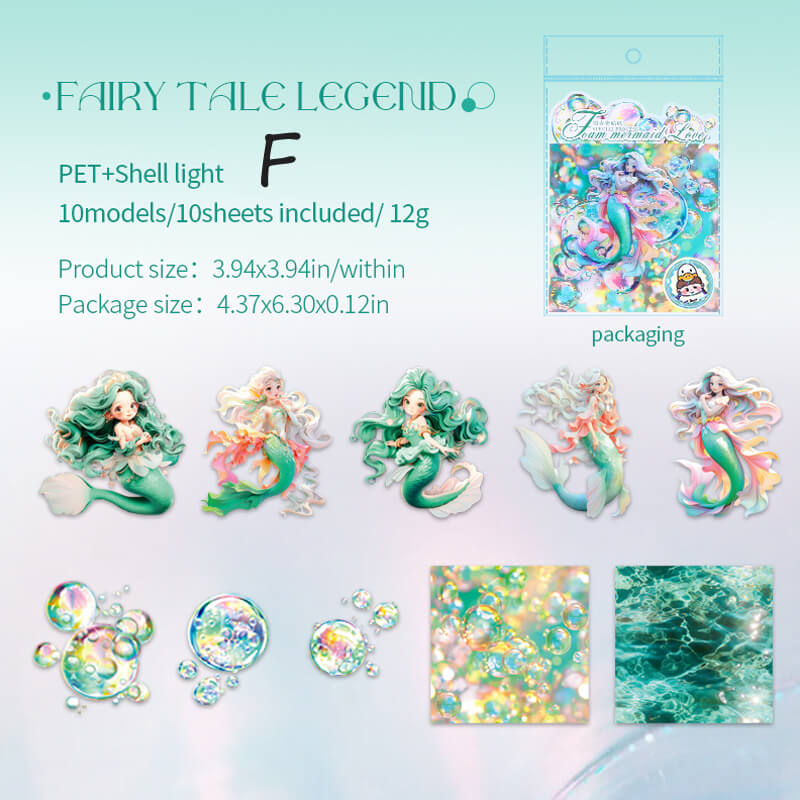 Bubble Mermaid Stickers | 10 PCS