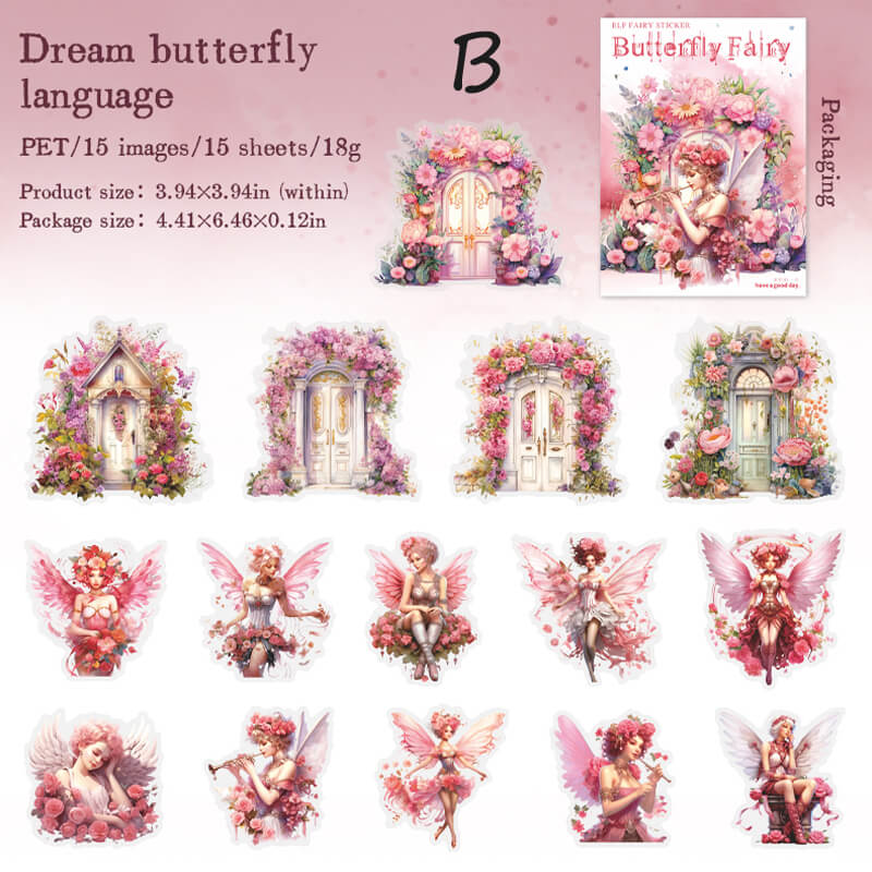 Butterfly Fairy Stickers | 15 PCS