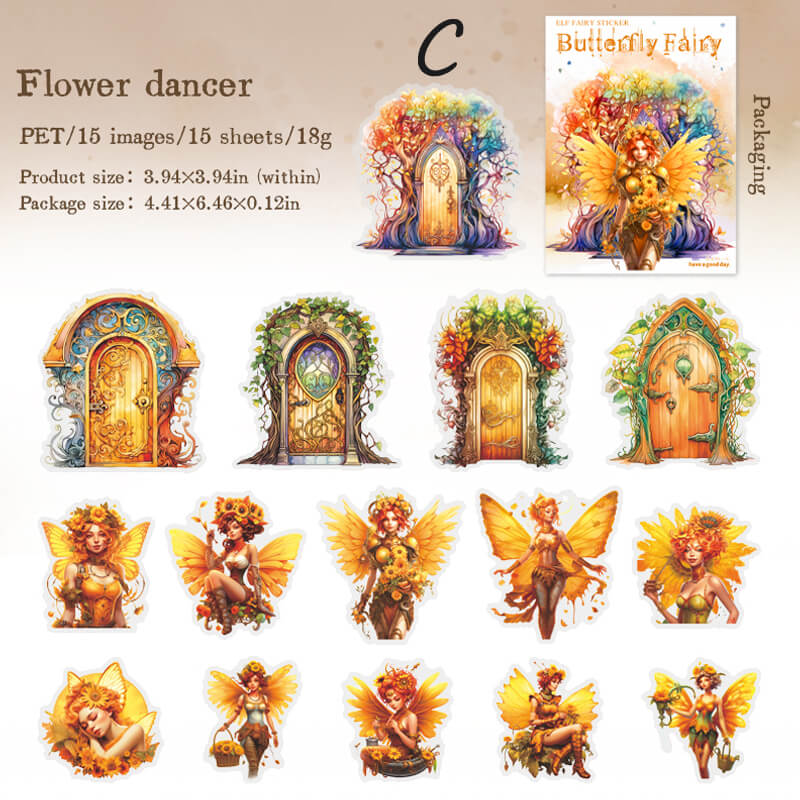 Butterfly Fairy Stickers | 15 PCS