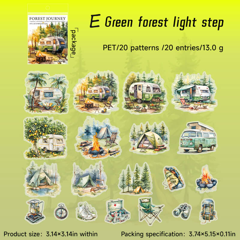 Camping Forest Stickers | 20 PCS