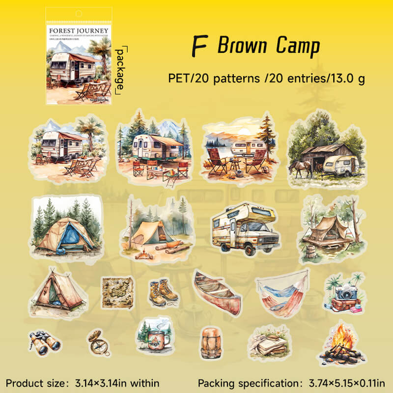 Camping Forest Stickers | 20 PCS