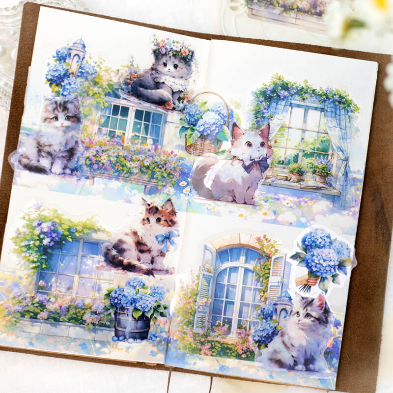 Cat and Windowsill Stickers | 30 PCS