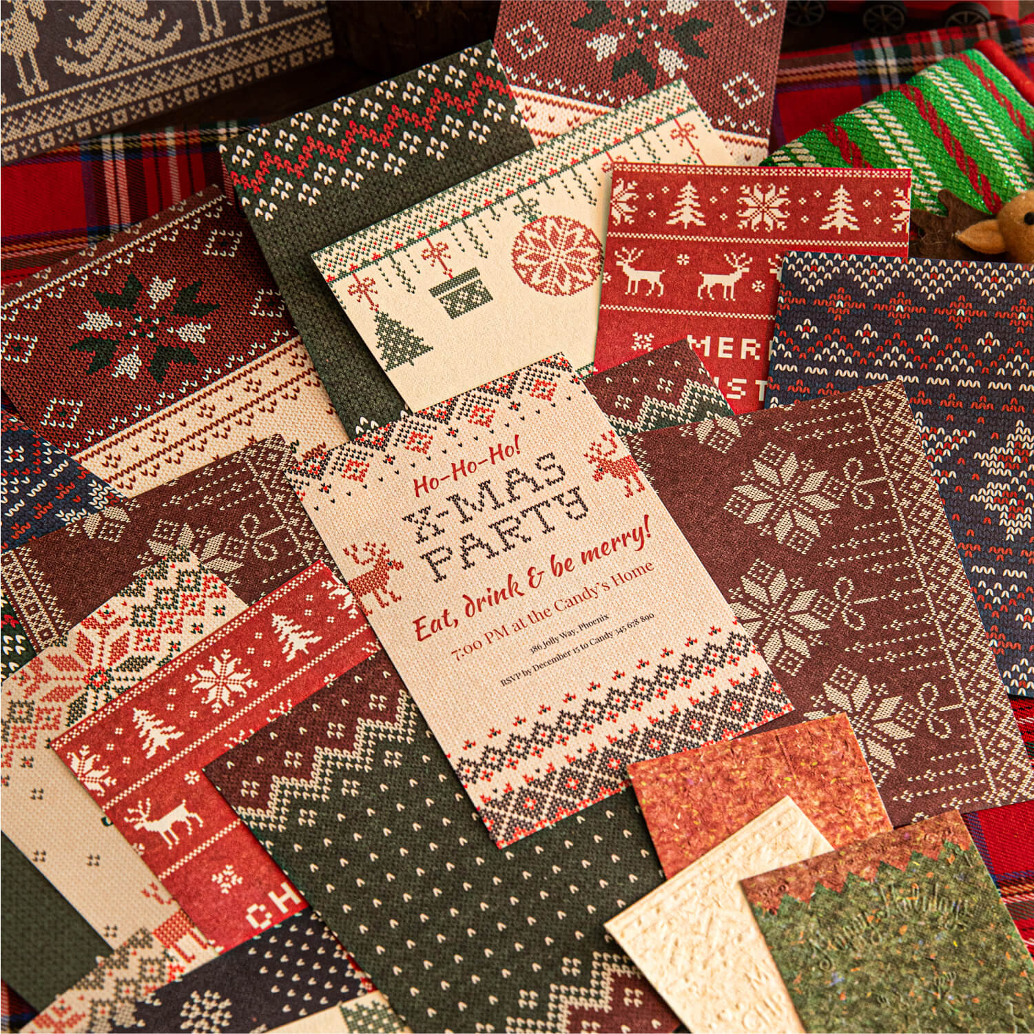 Christmas Adventure Embossed Scrapbooking Paper | 28 PCS