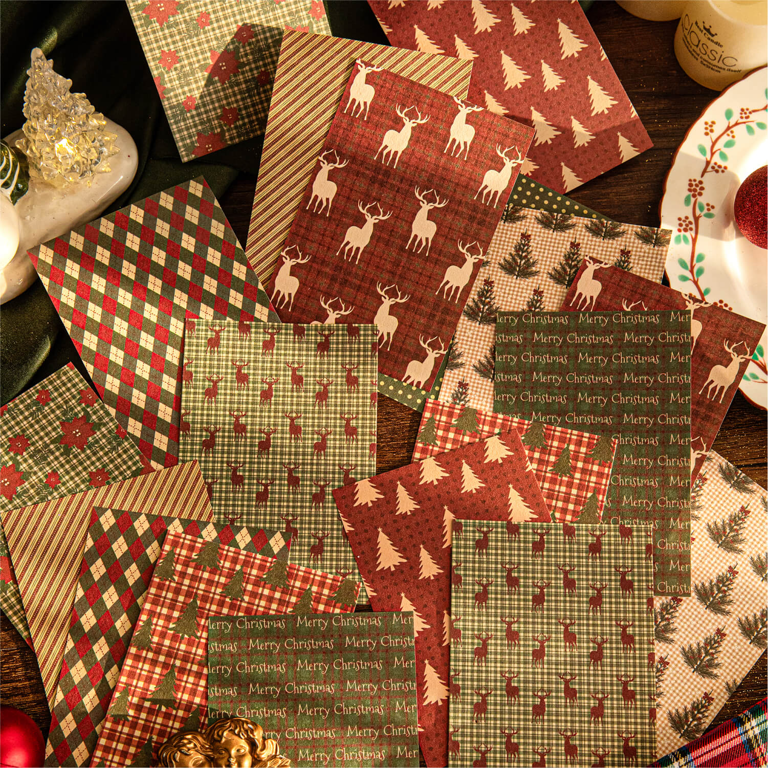 Christmas Adventure Embossed Scrapbooking Paper | 28 PCS