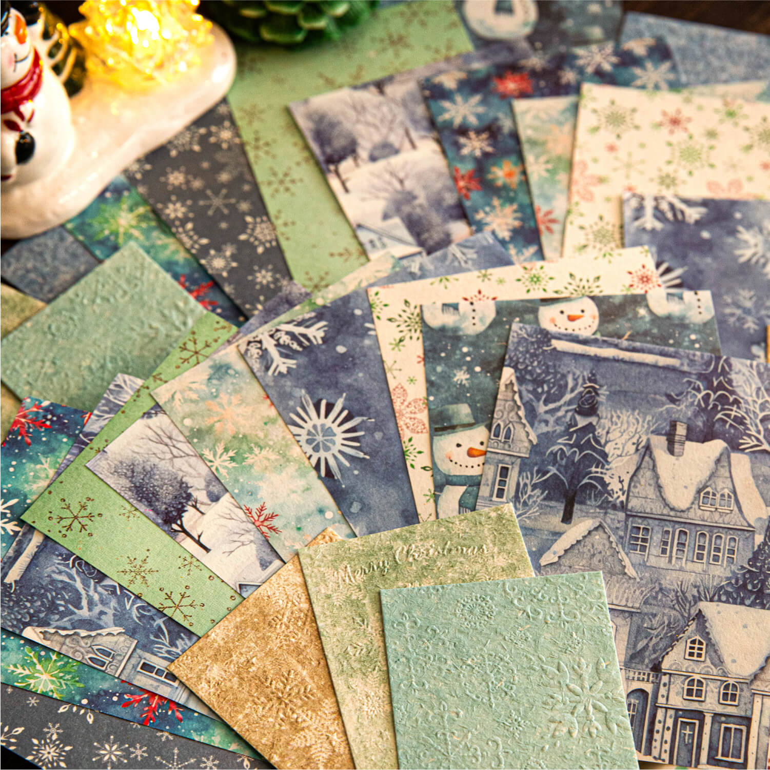 Christmas Adventure Embossed Scrapbooking Paper | 28 PCS