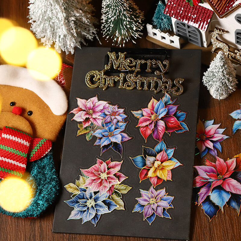 Christmas Flower Stickers | 10 PCS