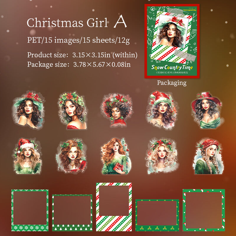 Christmas Polaroids Sticker | 15 PCS