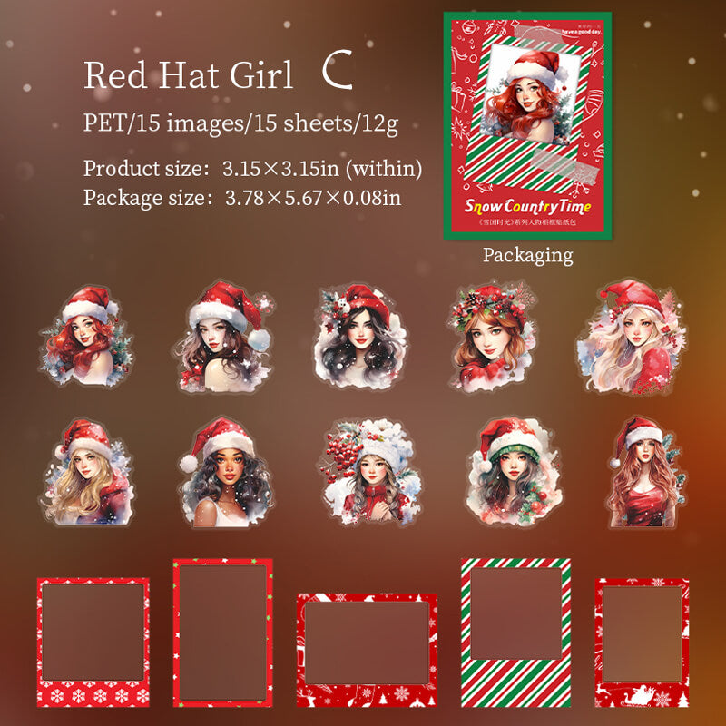 Christmas Polaroids Sticker | 15 PCS