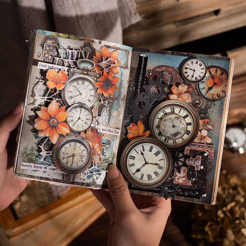 Clock Journal Scrapbooking Paper | 30 PCS