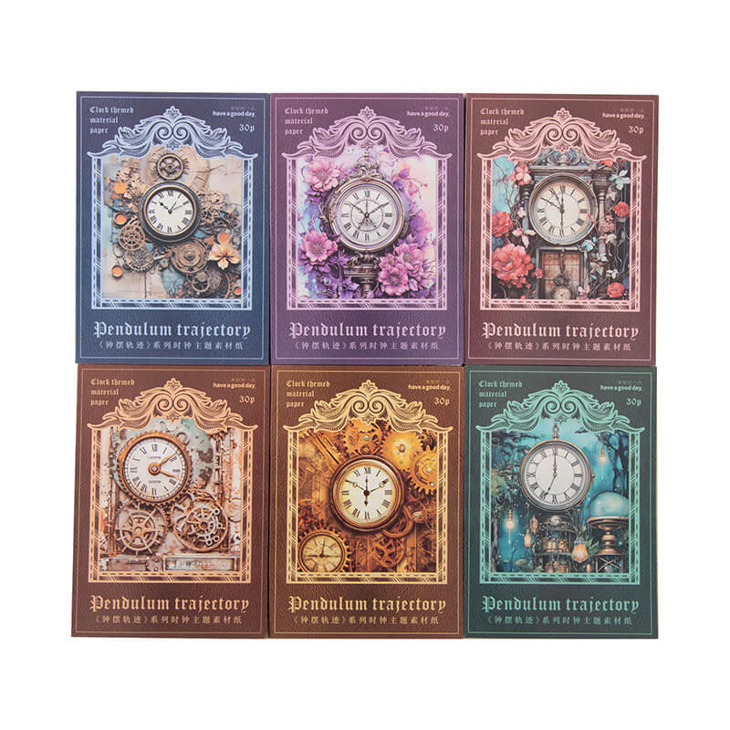 Clock Journal Scrapbooking Paper | 30 PCS