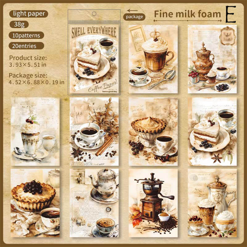 Coffee Scrapbooking Paper | 30 PCS