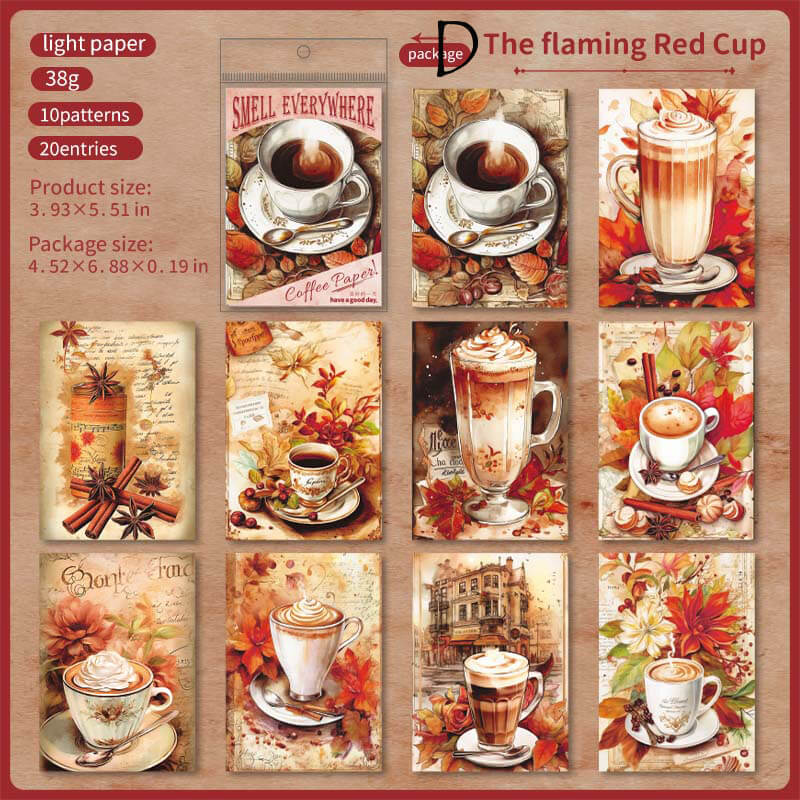 Coffee Scrapbooking Paper | 30 PCS