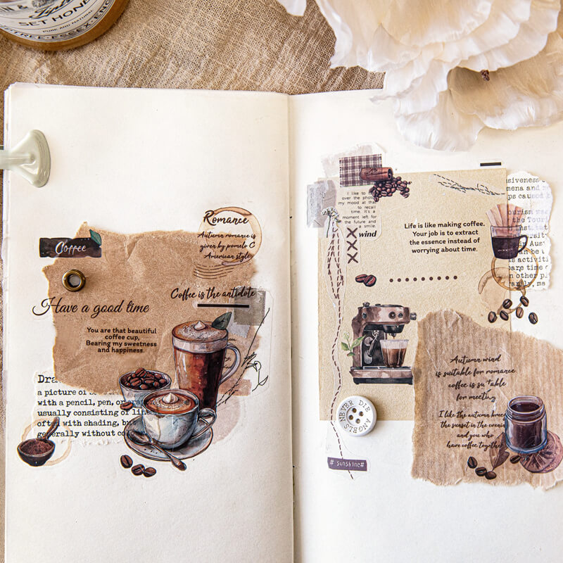 Coffee Themed Transfer Stickers | 2 Sheets