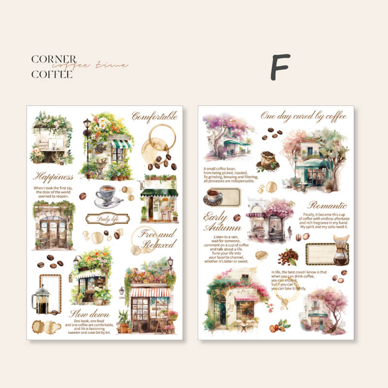 Coffee Themed Transfer Stickers | 2 Sheets