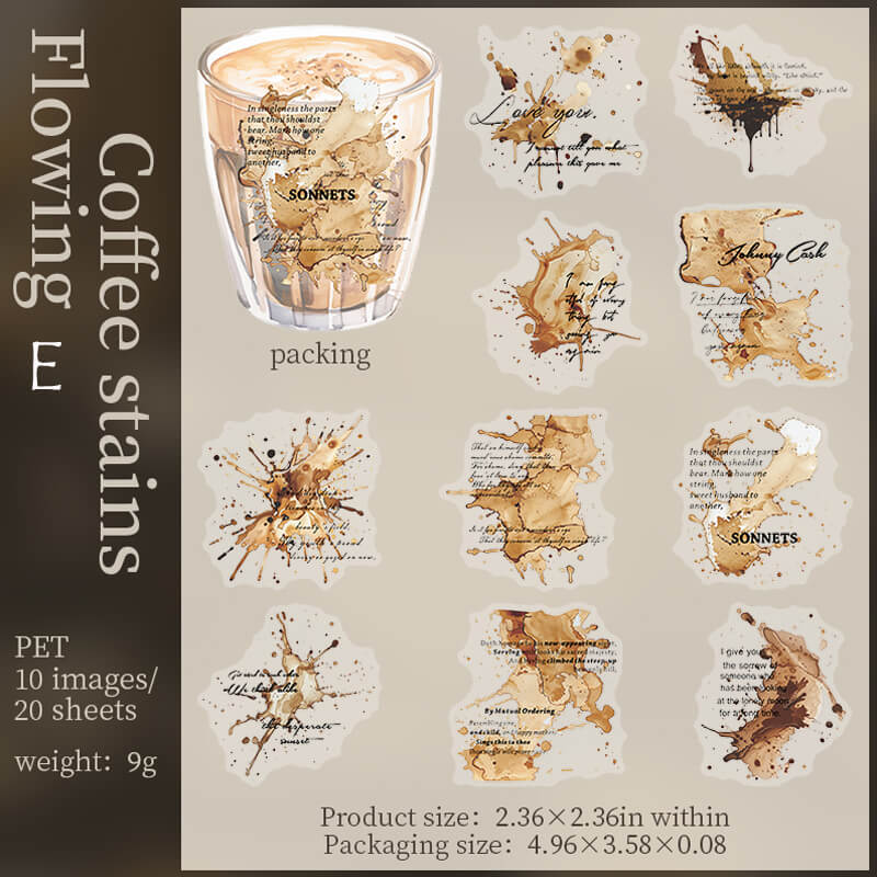 Coffee Traces Stickers | 20 PCS