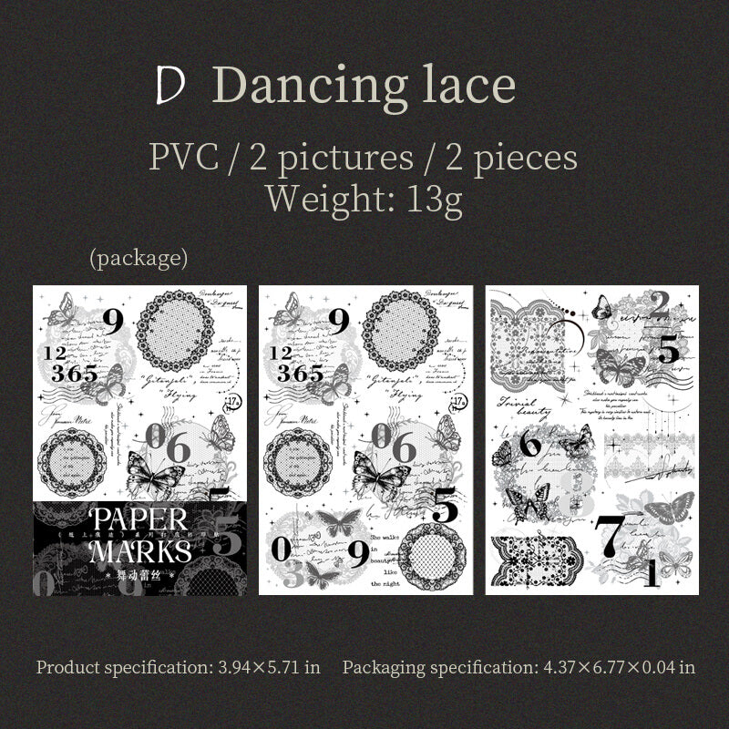 Dancing Lace Transfer Stickers | 2 PCS