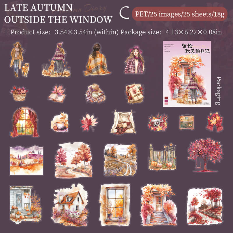 Diary for Autumn Stickers | 25 PCS