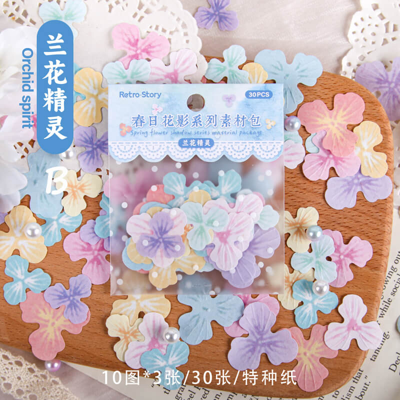 Embossed Spring Flowers | 30 PCS