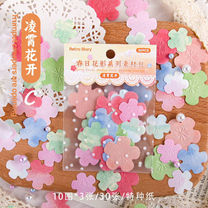 Embossed Spring Flowers | 30 PCS