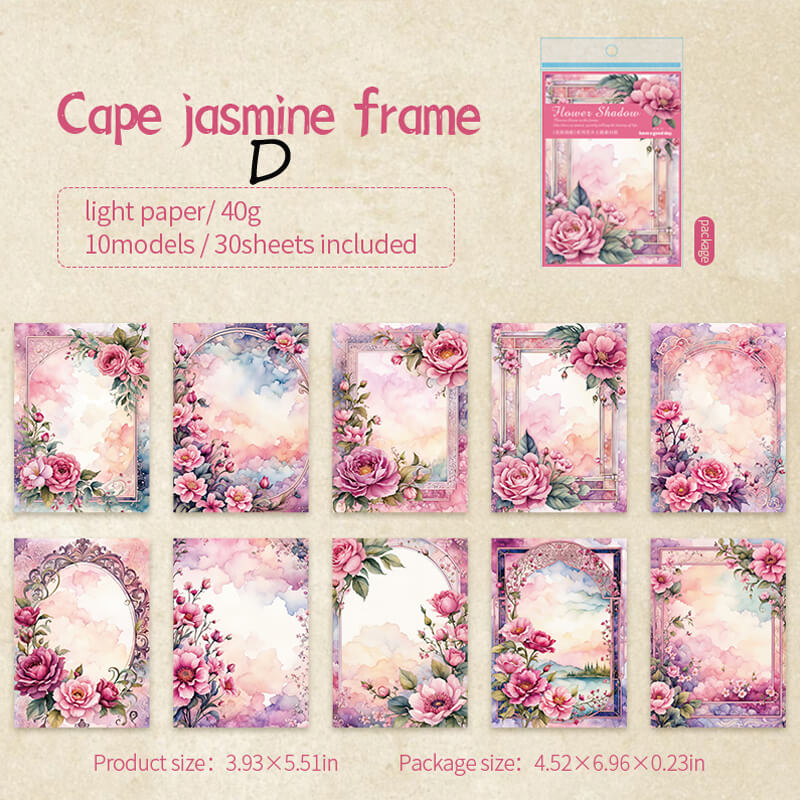 Floral Frame Scrapbooking Paper | 30 PCS