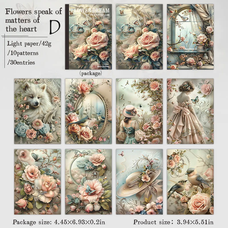 Flower Girl Scrapbooking Paper | 30 PCS