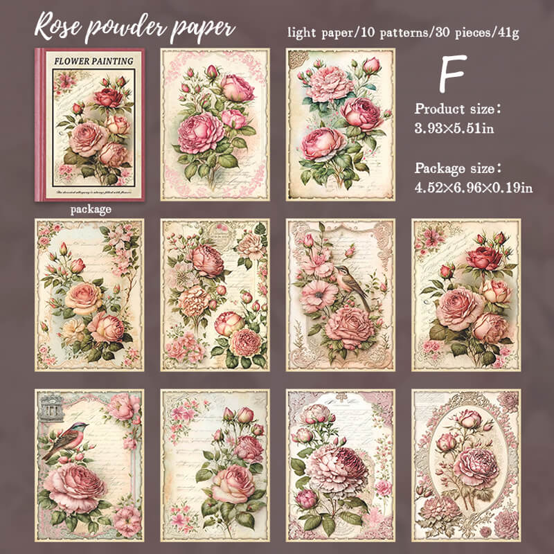 Flower Scrapbook Papers | 30 PCS