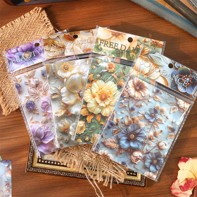 Flower Scrapbooking Papers | 20 PCS