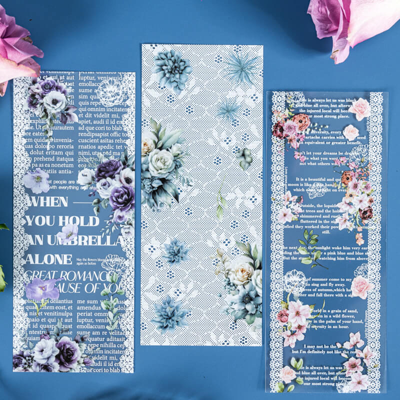 Flowers Lace Stickers Book | 20 PCS