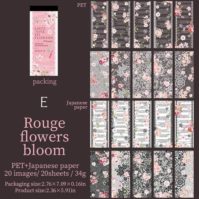 Flowers Lace Stickers Book | 20 PCS