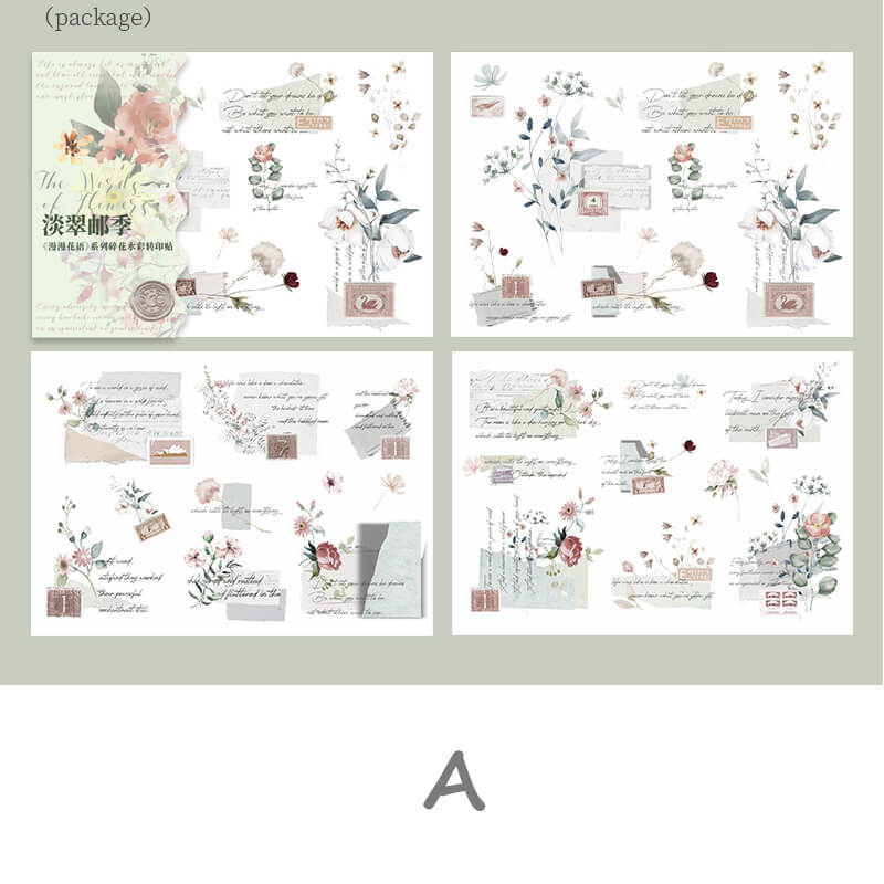 Flowers Transfer Stickers | 3 Sheets