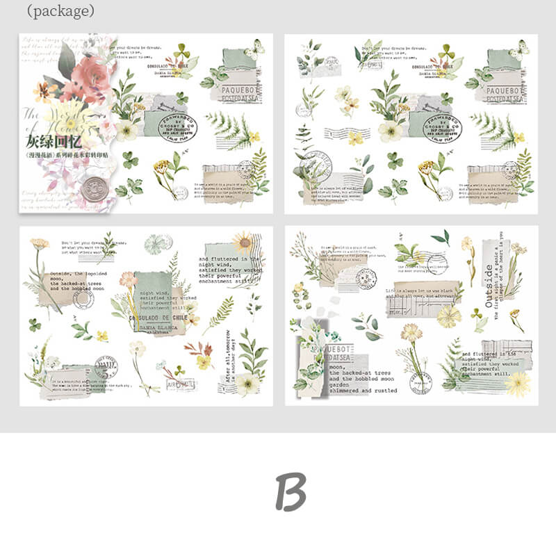 Flowers Transfer Stickers | 3 Sheets