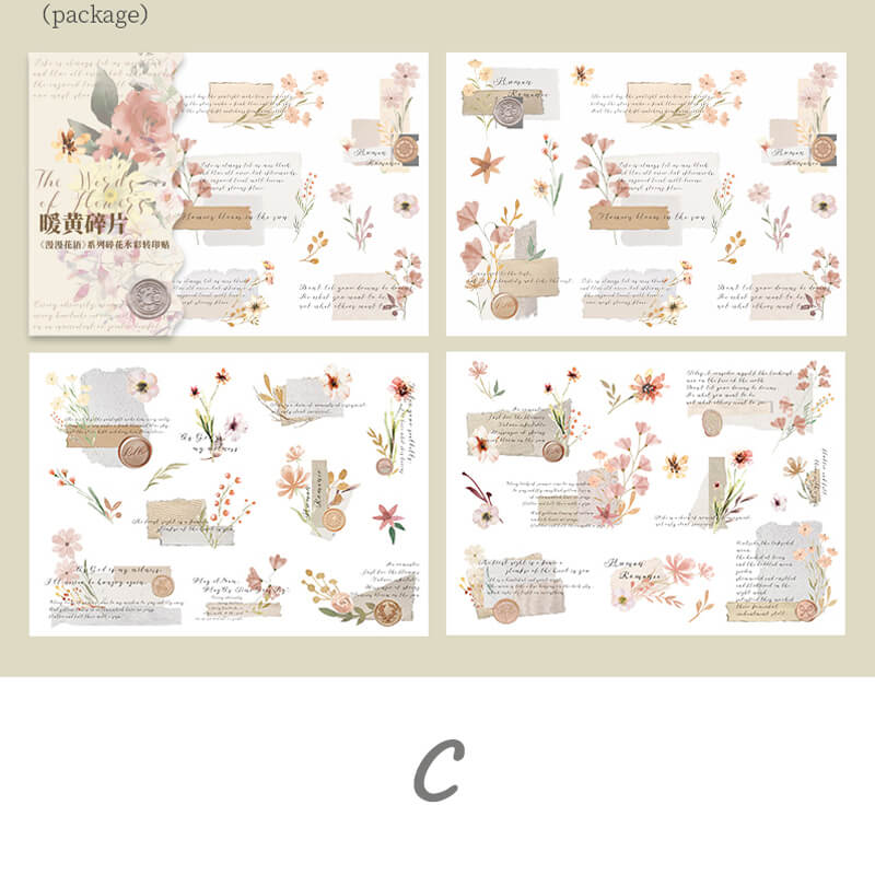 Flowers Transfer Stickers | 3 Sheets