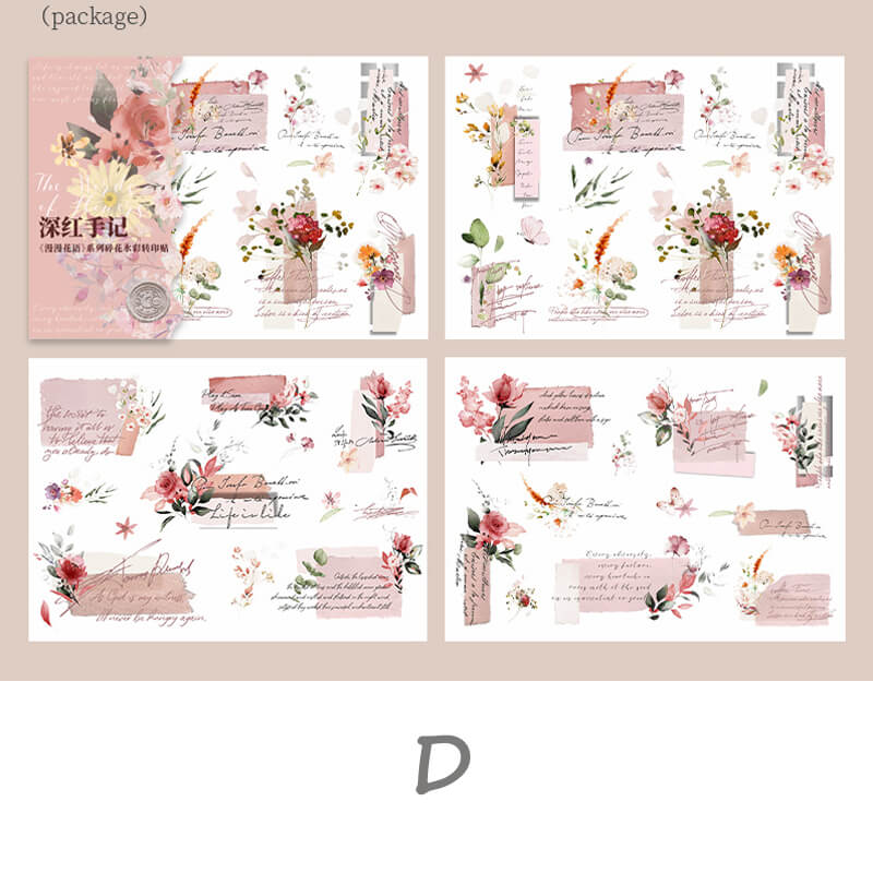 Flowers Transfer Stickers | 3 Sheets