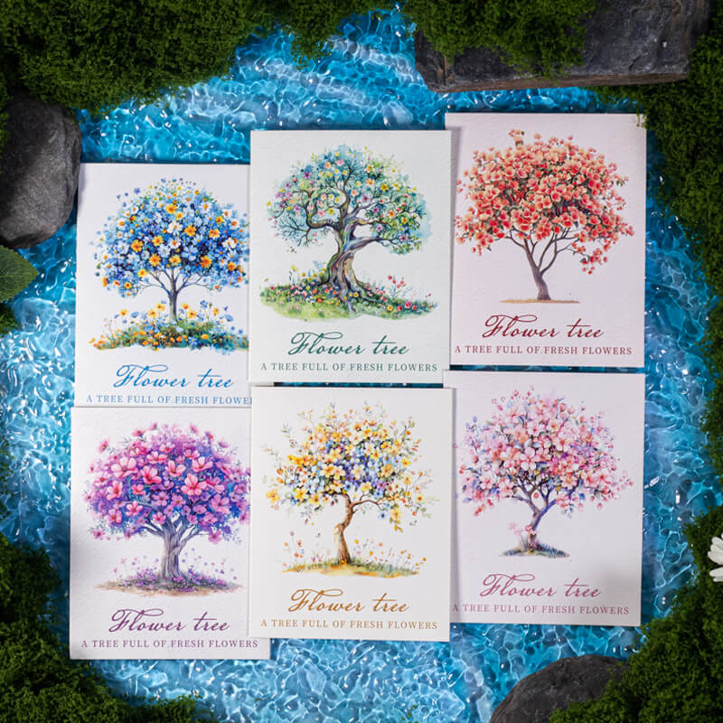 Flowers Tree Stickers | 10 PCS